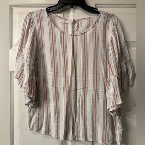 Maurice’s Striped Ruffle Sleeve Women's Top
